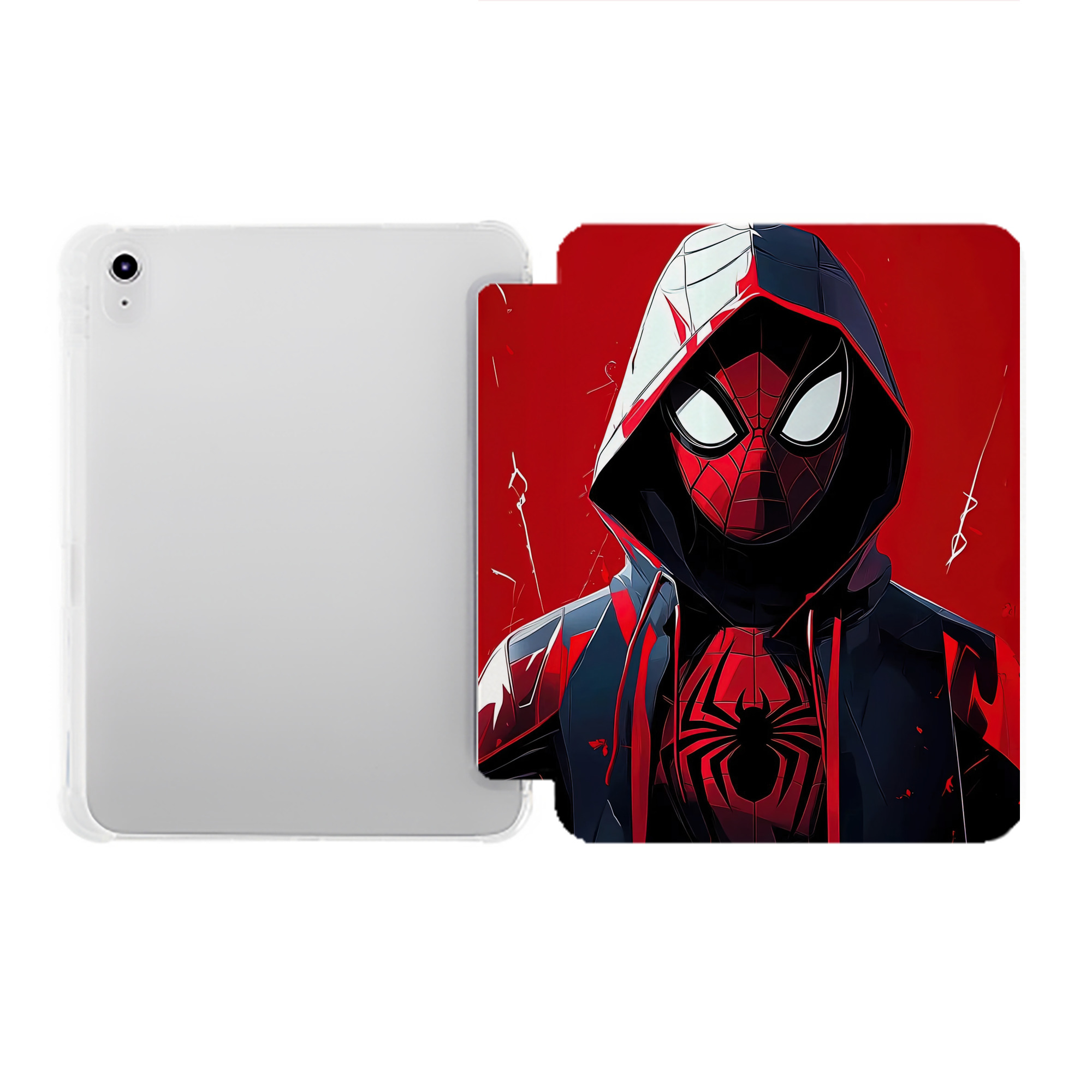 （画像用） Spider Man スパイダーマン IPad ケース ペン収納付き 三つ折りスタンド PUレザー×シリコン 対応機種9.5/10.5/10.9インチ